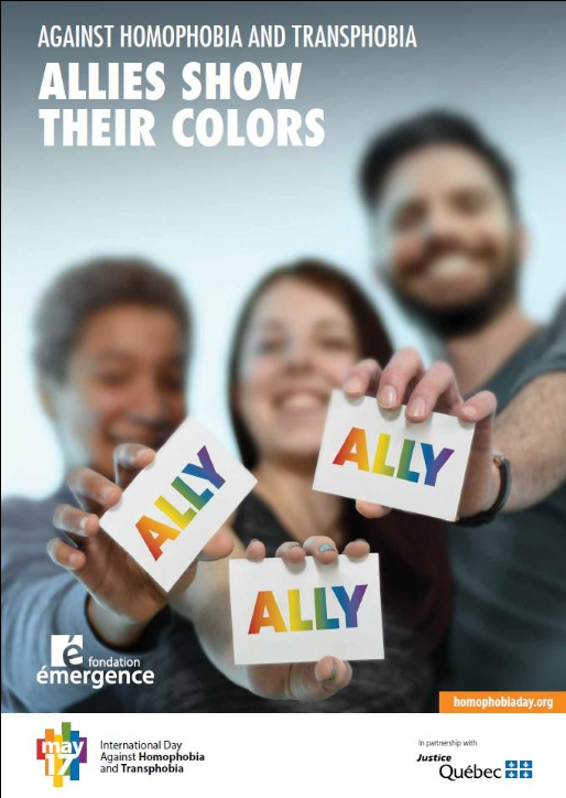Poster ALLIES SHOW THEIR COLORS against homophobia and transphobia