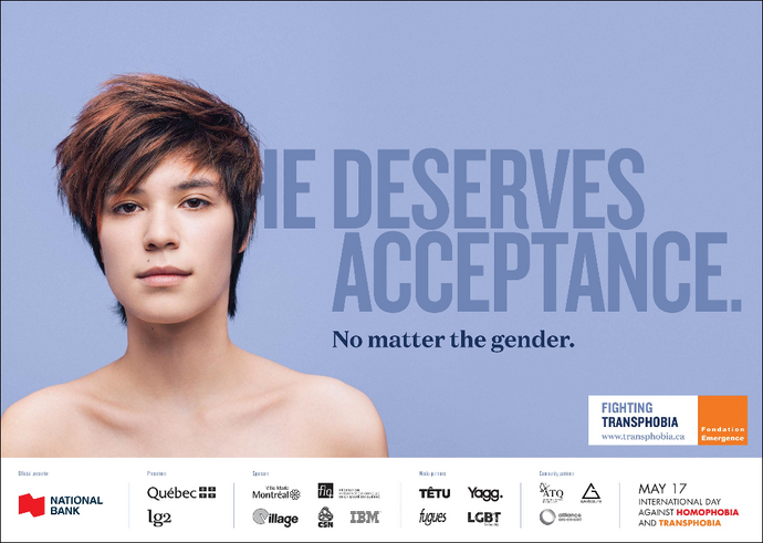 Poster SHE or HE DESERVES ACCEPTANCE - No matter the gender