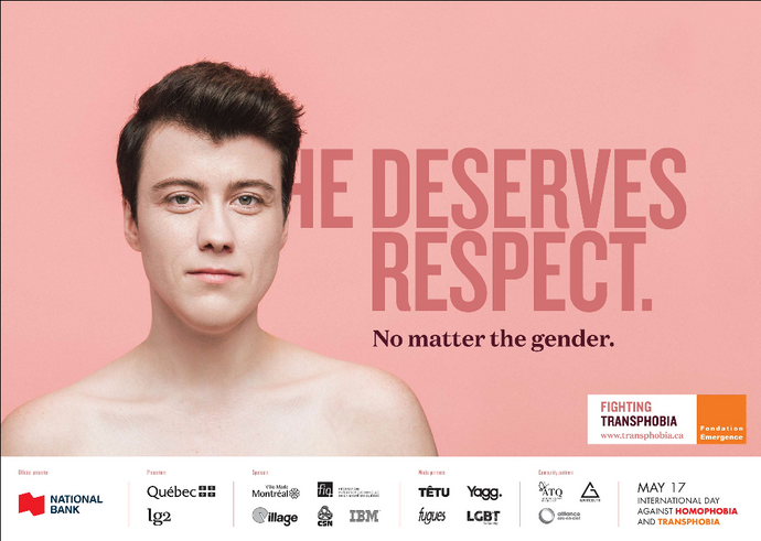 Poster SHE OR HE DESERVES RESPECT - No matter the gender